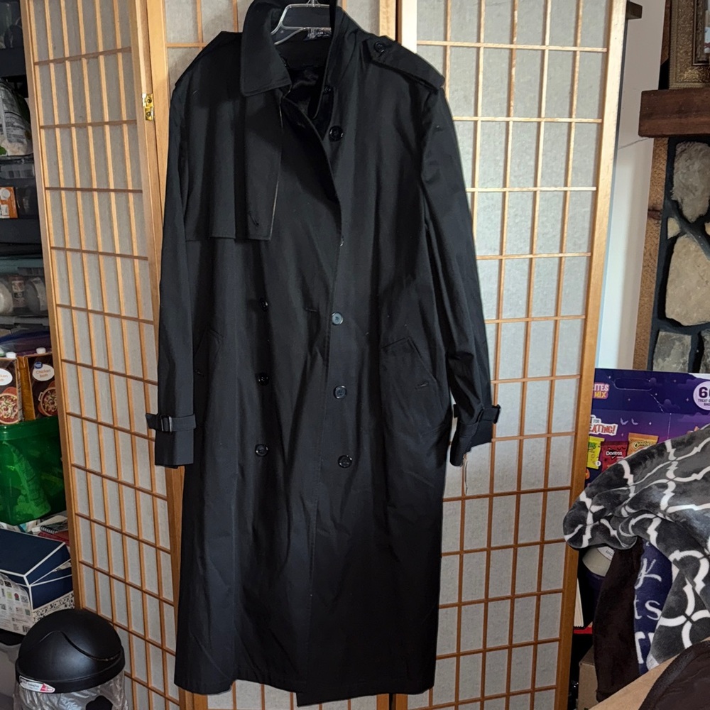 Classic Black Men's Trench Coat